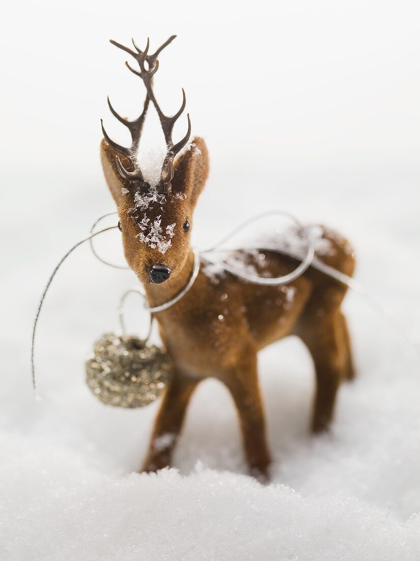 Deer figure in snow (Christmas decoration)