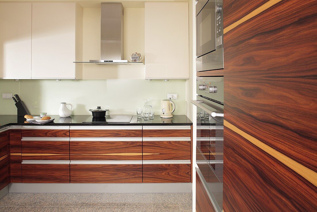 Kitchen with brown units
