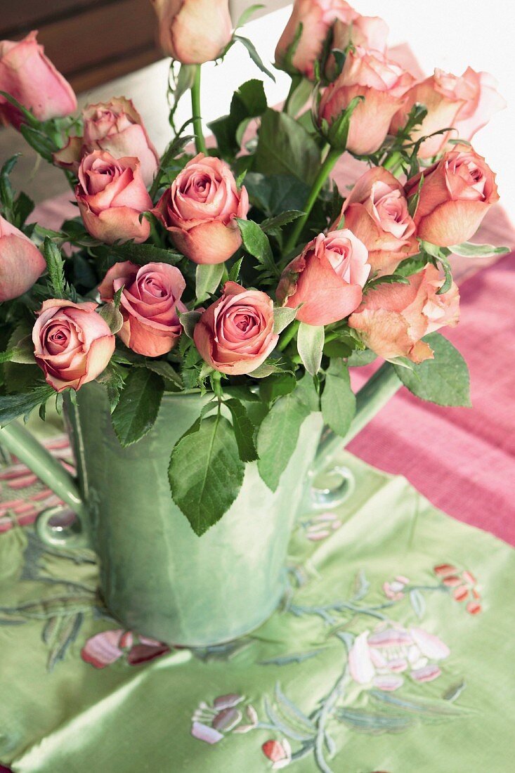 Roses in a ceramic vase