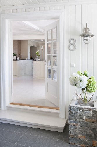 Open Front Door Of White Wooden House Image 11304314 Open Front Door Of White Wooden House