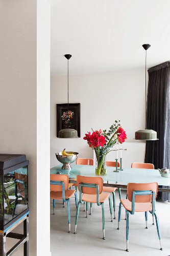Flowers On Dining Table And Wooden Image 11315168 Living4a - Dining Room Chairs Metal Frame Flowers On Dining Table And Wooden Image 11315168 Living4a - Dining Room Chairs Metal Frame