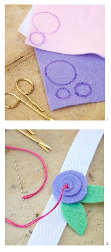 Sewing instructions for making felt flowers