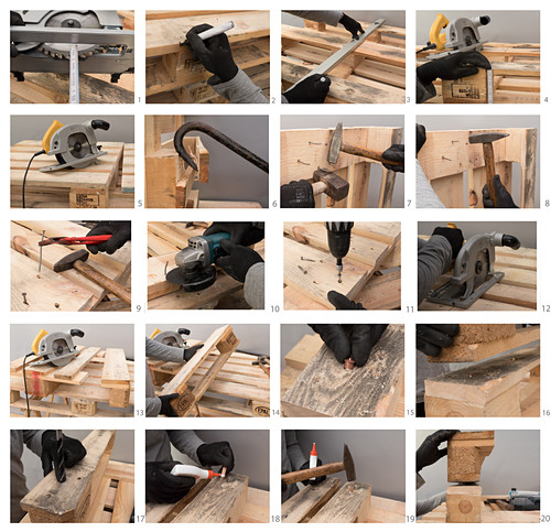 Instructions for making a chair from pallets