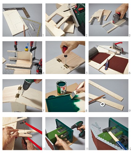 Instructions for building a bird nesting box