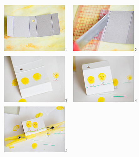 Instructions for making box decorated with painted chicks
