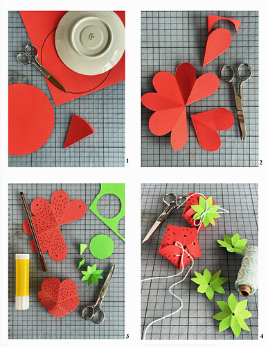 DIY strawberries out of paper