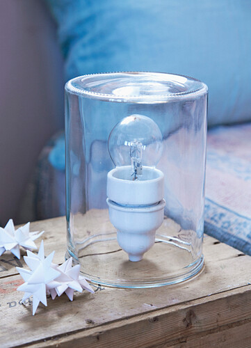 DIY lamp made from jam jar