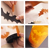 Making bat lanterns as table decorations for Halloween