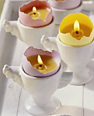Eierschalen als Kerzen