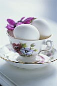 Cup with white eggs