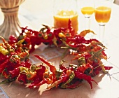 Fiery chili wreath