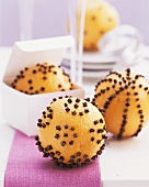 New Year's Eve decoration: oranges studded with cloves
