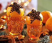 Oranges studded with cloves