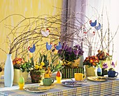 Breakfast table with Easter decoration
