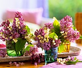 Lilac and lilies-of-the-valley as table decoration