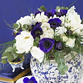 Spring arrangement in blue and white
