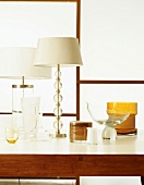 Table lamps and glass vessels
