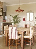 A dining room