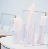 Burning candles in candle holders