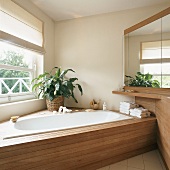 Bathtub in bathroom