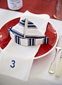 A maritime-themed place setting