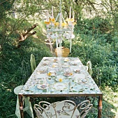 Dining table in garden