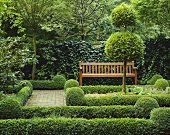 Formal garden with box hedges
