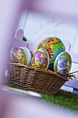 Easter eggs in basket (to give as gifts)