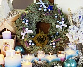 Christmas wreath and candles