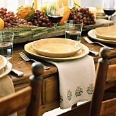 Place-setting on table laid for Thanksgiving