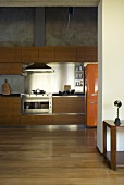 A view into an open-plan kitchen