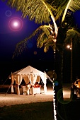 Moroccan tent for romantic dinner on beach