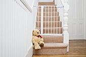 Teddy bear and stair gate