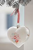 Tree ornament (painted silver heart)
