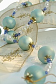 Christmas tree ornament: string of turquoise beads