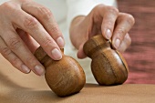 Massaging with wooden massagers