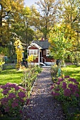Garden with summer house