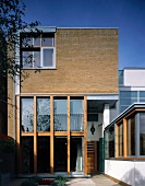 Bauhaus-style house with brick facade