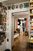 Hallway with vintage elements and wall decorations