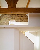 View of gallery, brick walls & complex roof structure