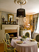 Table setting in a vintage dining room