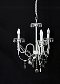 Chandelier hung with glass bead ornaments