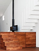 Wooden steps in living space