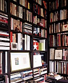 Corner of library with bookcases