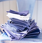 A stack of table linens