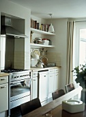 Modern kitchen with dining area