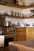 Modern kitchen accessories in old country home style