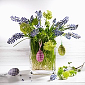 Easter bouquet in glass vase