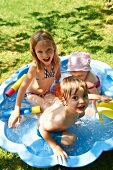 Children playing in wading pool