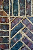 Detail warm brick sidewalk